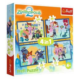 Puzzle - 4w1 (35, 48, 54, 70) - Zootopia pełna przygód - Disney Zwierzogród 2 - Trefl 34677 Trefl Puzzle