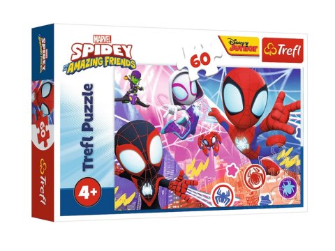 Puzzle - 60 - Bohaterska przygoda - Spidey i super-kumple - Marvel - Trefl 17410 Trefl Puzzle