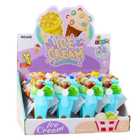 Wiatraczek Wentylator Dla Dzieci Mechaniczny Napęd Lody Mix Kolor LEAN TOYS Wiatraczek Wentylator Dla Dzieci Mechaniczny Napęd Lody Mix Kolor LEAN TOYS