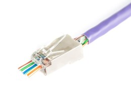 Wtyk RJ45 (8P8C) przelotowy DIGITUS kat.6 ekranowany, AWG 26-24, opakowanie 100 szt. Digitus