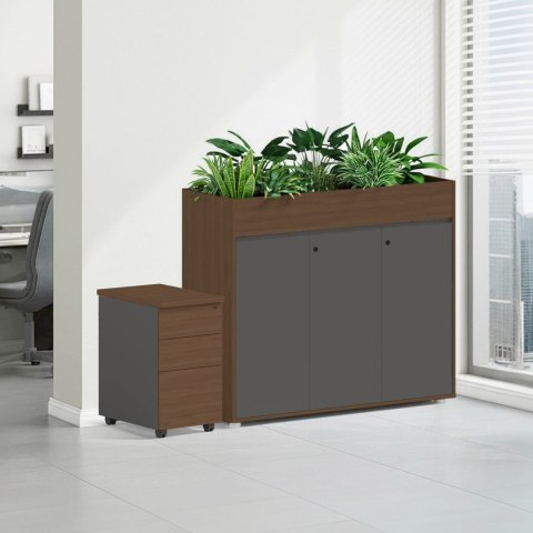 ANGEL Kwietnik biurowy z szafką Loft Work Dark 120cm ANGEL