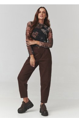 Bluzka Model C18 Flowers Print - Makadamia Makadamia