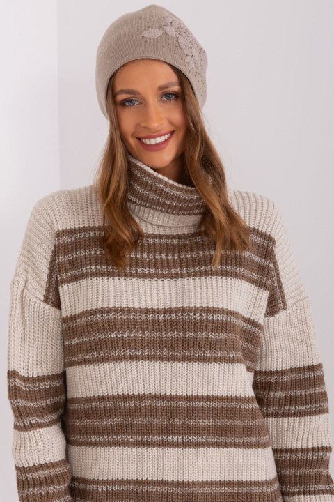 Czapka Model AT-CZ-23250.01P Dark Beige - AT AT