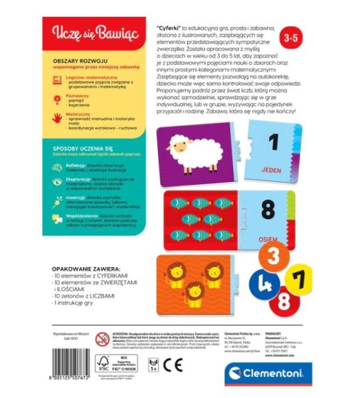 Gra edukacyjna Cyferki Matematyka Uczę się Bawiąc Język Polski Angielski Clementoni 50767 Clementoni