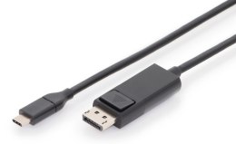 Kabel adapter DIGITUS USB 3.1 Gen 2 SuperSpeed+ Typ USB C/DP 4K 60Hz 32.4 Gbps M/M czarny 2m Digitus