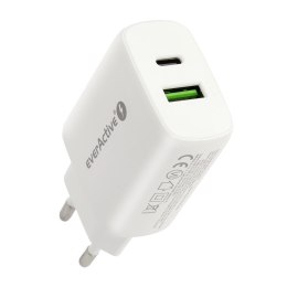 Ładowarka sieciowa everActive SC-370Q z gniazdem USB QC3.0 oraz USB-C PD PPS 25W Everactive