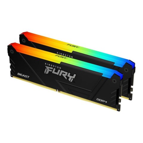 Pamięć DDR4 Kingston Fury Beast RGB 32GB (2x16GB) 1Gx8 3200MHz CL16 1,35V czarna Kingston