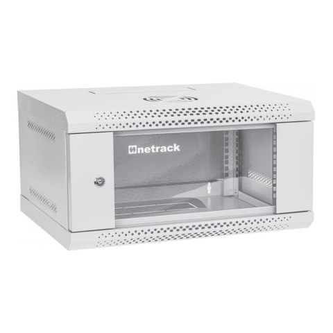 Szafa wisząca RACK 19" 4U, 400mm, Netrack ECO-Line, szara, drzwi przeszklone NETRACK