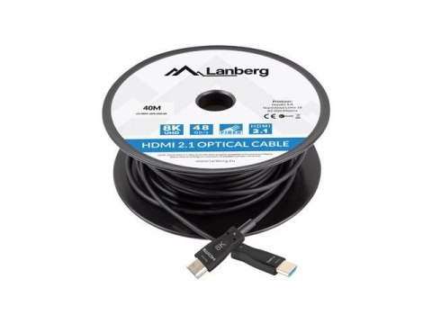 Kabel HDMI Lanberg M/M v2.1 40m 8K czarny optyczny AOC LANBERG