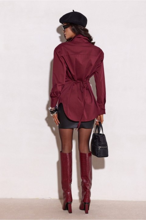 Koszula Damska Model Livia BOR BLU0225 Bordo - Roco Fashion Roco Fashion