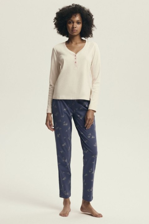 Piżama Damska Model Delanie 43698 Ecru Cream - Henderson Henderson