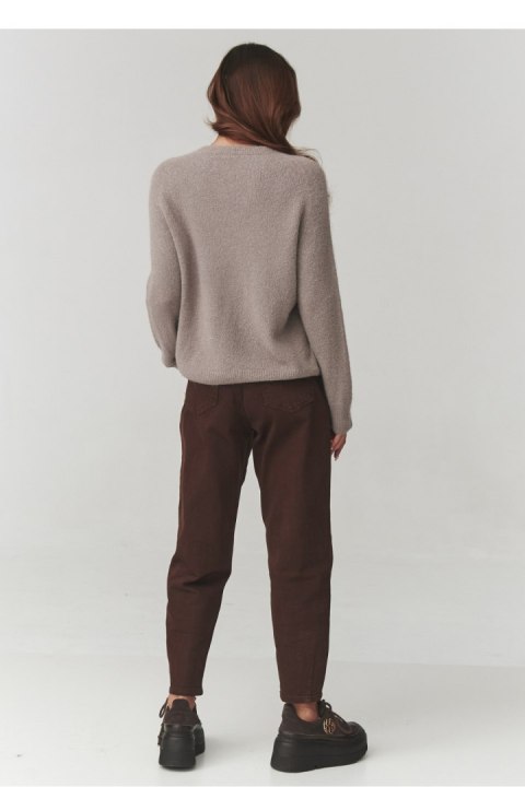Sweter Damski Model C21 Cappuccino - Makadamia Makadamia