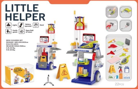 Zestaw Do Sprzątania na Wózku z Tabliczką Niebieski Stator