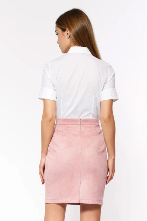 Biała koszula z plisami na dekolcie K90 White - Nife Nife