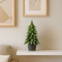 Choinka Ozdobna Dekoracyjna Sztuczna W Doniczce Srebrne Wykończenie 22 x 10 cm LEAN