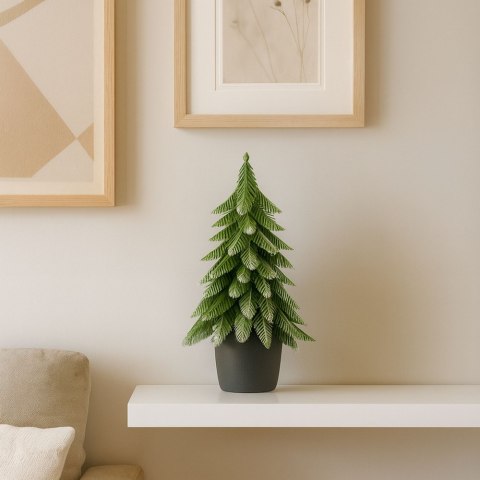 Choinka Ozdobna Dekoracyjna Sztuczna W Doniczce Srebrne Wykończenie 22 x 10 cm LEAN