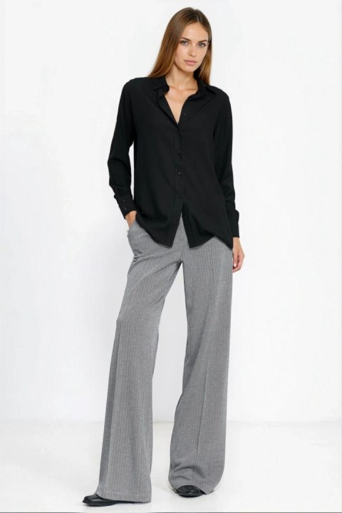 Czarna wiskozowa koszula K94 Black - Nife Nife