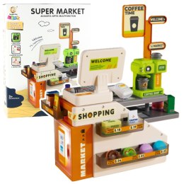 Kasa Fiskalna Sklepowa Kawiarnia Akcesoria Światła Dźwięki 70 el. LEAN Toys