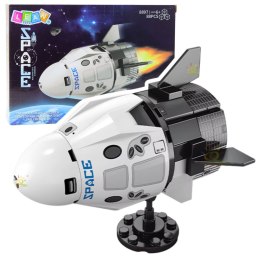 Klocki Konstrukcyjne Biały Statek Kosmiczny Podstawka 88 el. LEAN Toys