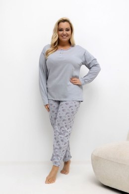 Piżama Damska Plus Size Model DU-PI-FP-501.22 Grey - Forever Pink Forever Pink