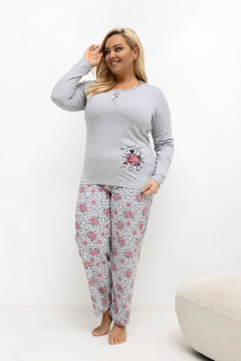 Piżama Damska Plus Size Model DU-PI-FP-503.47 Grey - Forever Pink Forever Pink