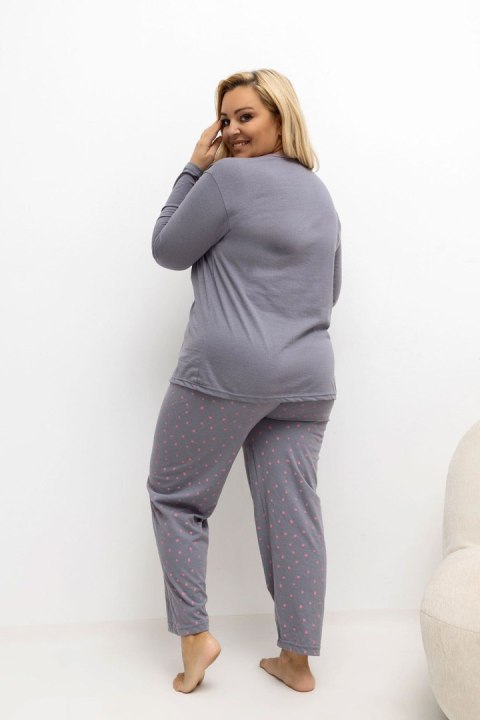 Piżama Damska Plus Size Model DU-PI-FP-505.05P Dark Grey - Forever Pink Forever Pink