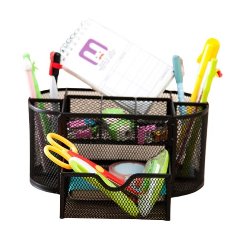 Pojemnik Organizer Na Przybory Biurowe Metalowy Czarny LEAN