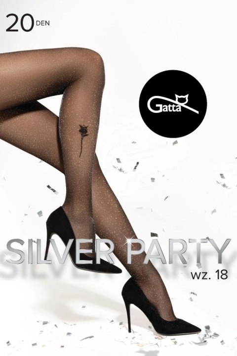 Rajstopy Model Silver Party wz.18 Nero/Silver - Gatta Gatta