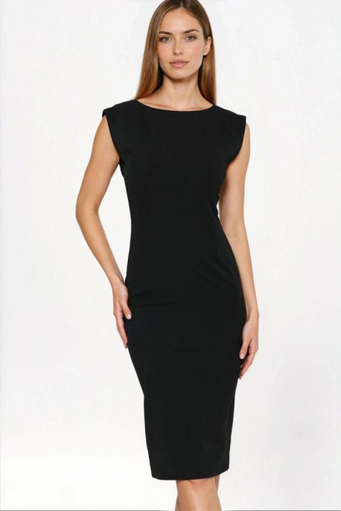 Sukienka Czarna sukienka o ołówkowym fasonie S279 Black - Nife Nife