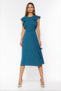 Sukienka Lazurowa sukienka z falbanami na ramionach S278 Lazur - Nife Nife