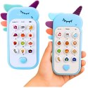 Dziecięcy Telefon Edukacyjny Światła Dźwięki Melodie Niebieski LEAN TOYS