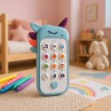 Dziecięcy Telefon Edukacyjny Światła Dźwięki Melodie Niebieski LEAN TOYS