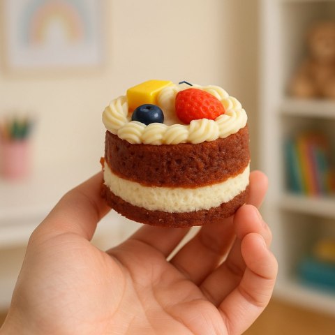 Gniotek Ciasto Z Owocami Tort Dekoracyjne Elastyczne Ozdoba 6 x 7 cm LEAN TOYS