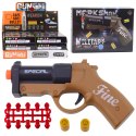 Mini Pistolet Broń Na Naboje I Łuski Czarno-Brązowy 13,5 cm LEAN TOYS