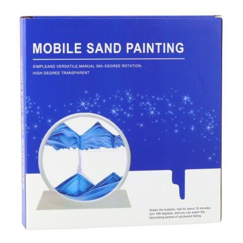 Obraz 3D Ruchomy Piasek Niebieski Dekoracja 360° Biały LEAN