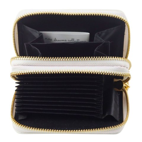 Portfel Dwukomorowy Przegrody na Karty Kapibara Biały 12,5 x 8,5cm LEAN