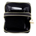 Portfel Dwukomorowy Przegrody na Karty Kapibara Czarny 12,5 x 8,5cm LEAN
