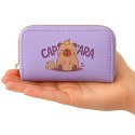 Portfel Dwukomorowy Przegrody na Karty Kapibara Fioletowy 12,5 x 8,5cm LEAN