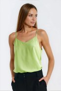 Bluzka basic na cienkich ramiączkach B210 Limonka - Nife Nife