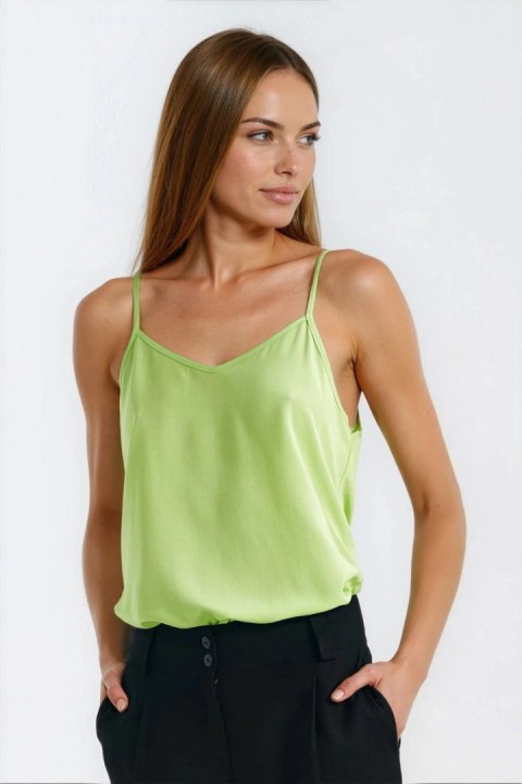 Bluzka basic na cienkich ramiączkach B210 Limonka - Nife Nife