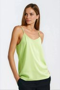 Bluzka basic na cienkich ramiączkach B210 Limonka - Nife Nife