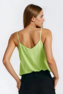 Bluzka basic na cienkich ramiączkach B210 Limonka - Nife Nife