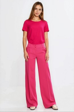 Bluzka basic z krótkim rękawem B215 Fuksja - Nife Nife