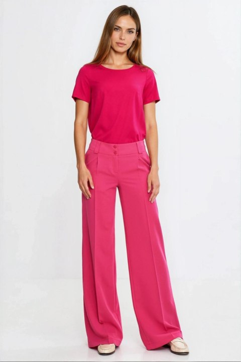 Bluzka basic z krótkim rękawem B215 Fuksja - Nife Nife