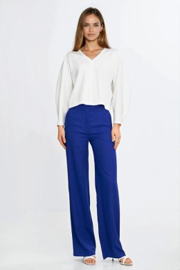 Bluzka oversize z balonowymi rękawami B214 Ecru - Nife Nife