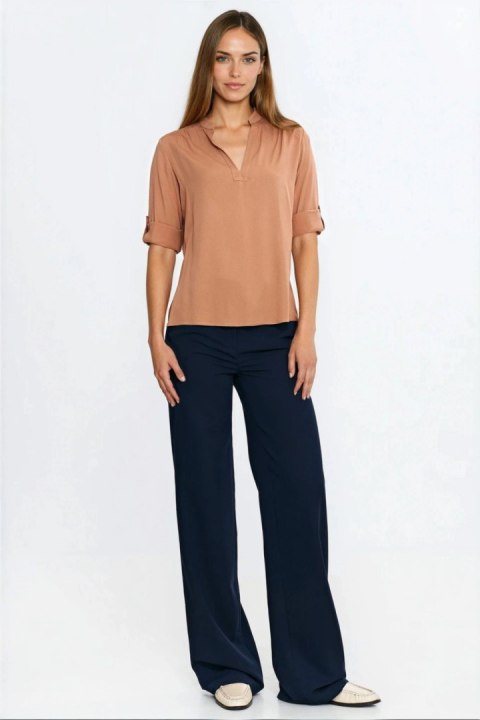 Bluzka z podwijanym rękawem B188 Carmel - Nife Nife