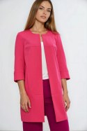 Dłuższa marynarka z przeszyciami z rękawem 3/4 Z92 Pink - Nife Nife