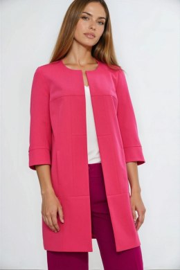 Dłuższa marynarka z przeszyciami z rękawem 3/4 Z92 Pink - Nife Nife