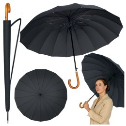 Duży Parasol Automatyczny Pokrowiec Na Ramię 24-Żeberkowy Czarny 115 cm LEAN