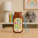 Dziecięcy Telefon Edukacyjny Światła Dźwięki Melodie Kapibara Brązowy LEAN TOYS